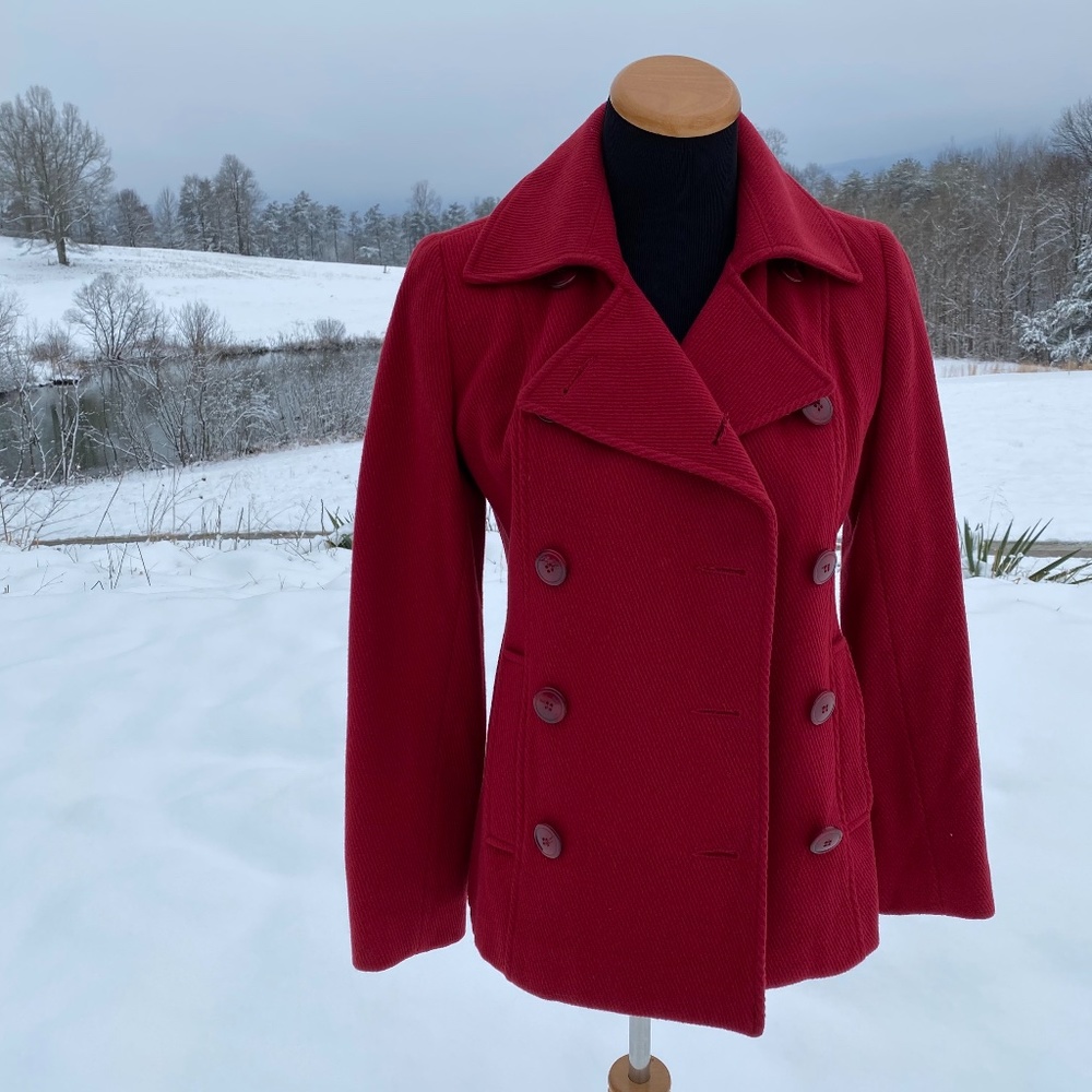 Harold's Red Jacket/ Pea Coat - XS
